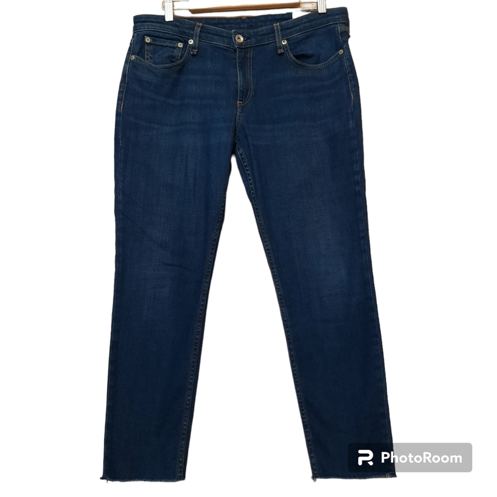 RAG & BONE Jeans Dre Low Rise Slim Boyfriend Dark Blue Denim Anthropologie - Picture 6 of 14